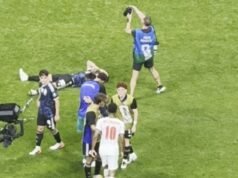 Surgiram novas imagens de Jude Bellingham entrando em confronto com exultantes jogadores argentinos em campo enquanto eles comemoravam a saída da Inglaterra da Copa do Mundo.