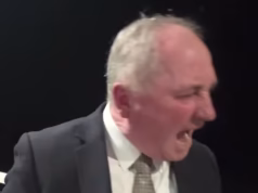 Uma entrevista tensa entre Barnaby Joyce e o apresentador da ABC fica estranha quando ele para no meio do caminho para gritar com um cachorro que não é visível para o público.