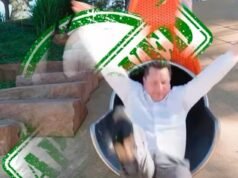 O novo escorregador do popular playground foi fechado abruptamente após um incidente, poucos dias depois de um político ter dado sinal de positivo