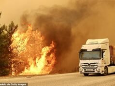Mais destinos turísticos europeus são atingidos por incêndios florestais, à medida que aldeias são evacuadas na principal ilha turística grega e a França enfrenta conflitos com um calor de 40ºC