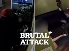 O momento arrepiante em que um homem atacou duas mulheres em uma casa de massagens em Melbourne antes de ir embora calmamente foi capturado pela CCTV.