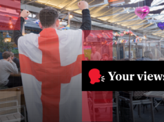Voz: ‘Uma bandeira para unir todos’: Leitores divididos pela exibição da Inglaterra