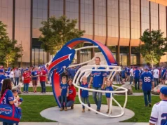 Os Bills abriram uma trilha interativa de caminhada de 2,7 milhas ao redor do novo Highmark Stadium