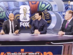 Thierry Henry e Alexi Lalas colidiram durante uma acalorada polêmica sobre o cartão vermelho em Balogun