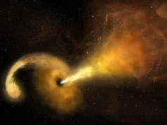 Brilhando como 10 bilhões de sóis: Swift da NASA vê um buraco negro errante devorando uma estrela