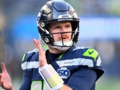 QB Sam Darnold dos Seahawks fica de queixo caído no jogo dos Mariners