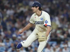 Paul Gervais pilota o Dodgers Fresh Arm Express