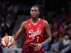 A estrela do Fever, Aliyah Boston, deixa o jogo contra o Storm logo após aparente lesão no joelho