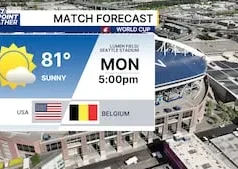 Médias climáticas para todos os seis jogos da Copa do Mundo de Seattle