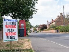Burnham está “contornando” as comunidades para realocar requerentes de asilo para instalações militares abandonadas – enquanto os vizinhos alertam que os planos para transferir 1.200 migrantes para a pitoresca aldeia de Yorkshire “superarão o número de mulheres em seis para um”.
