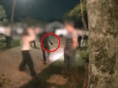 Suposto ataque do penetra ao pai em Brisbane no aniversário de 18 anos capturado pela câmera