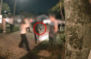 Suposto ataque do penetra ao pai em Brisbane no aniversário de 18 anos capturado pela câmera