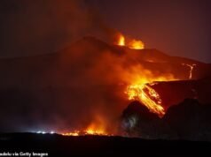 Turista dos EUA morto no relâmpago do Monte Etna após ‘caminhar em área restrita para ver os fluxos de lava do vulcão durante a tempestade’