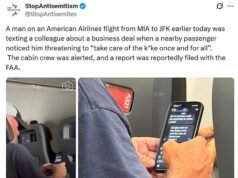 Passageiro com olhos de águia em voo da American Airlines olha mensagens de texto ofensivas em seu telefone enquanto está sentado ao lado dele