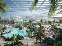 O enorme novo país das maravilhas aquáticas de £ 500 milhões da Grã-Bretanha toma forma – 25 tobogãs, uma praia e uma piscina preparada para atrair milhões de visitantes por ano