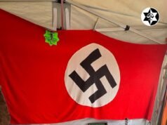 Indignação com os ‘nostálgicos’ finalistas de fim de semana da década de 1940 vistos segurando bandeiras nazistas e braçadeiras da SS