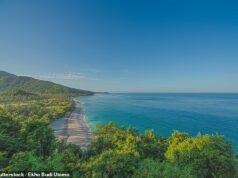 Um pai britânico morreu depois de salvar sua esposa e três filhos que foram arrastados pela correnteza enquanto nadavam na ilha Swarga, em Lombok.