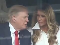 Trump e Melania pareciam sussurrar durante a ‘intensa’ troca de suítes VIP… enquanto Natalie Harp estava logo atrás deles