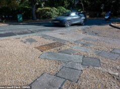 O conselho criticou a reparação de mais de 51 buracos ‘manta de retalhos’ ao longo de uma estrada
