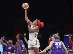 Georgia Amur marcou 25 pontos, o melhor da carreira, e os Mystics passaram para o 6º lugar com uma vitória por 80-73 sobre o Mercury.