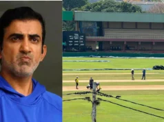 Horas depois da visita de Gautam Gambhir a Galle, o cortador de grama entrou em campo