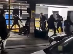 Uma briga noturna eclodiu no CBD de Melbourne, enquanto cerca de uma dúzia de homens e mulheres brigavam