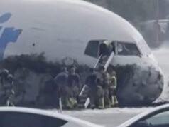 Imagens dramáticas mostram equipes de resgate embarcando em um avião de carga da Amazon que ultrapassou a pista de Miami enquanto o aeroporto enfrentava escrutínio por não usar medidas secretas de segurança