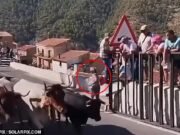 Uma mulher morreu depois de passar por uma barreira de segurança durante um festival de corrida de touros em uma cidade espanhola