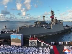 Kim Jong Un revela novo contratorpedeiro da Marinha da Coreia do Norte armado com mísseis nucleares