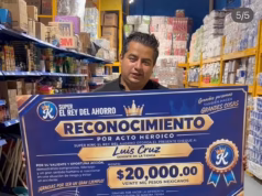 Tráfego salvo momentos antes do impacto após uma decisão de fração de segundo de um gerente do Hero Supermarket indo direto para o tráfego de entrada