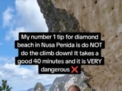 Australianos explodem uma perigosa ilha de areia depois que uma mulher caiu de 80 metros para a morte no infame ‘penhasco T-rex’ – e os perigos foram ignorados por anos