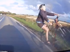 Avó voou e saiu com ferimentos catastróficos depois que um instrutor de direção bateu na traseira de sua bicicleta