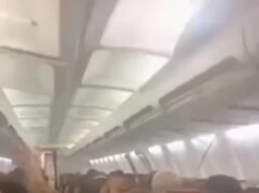 Passageiros gritam quando o teto da cabine do Boeing 737 desaba enquanto o motor do avião é danificado por pneus estourados e tremores no Irã