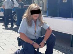 FOTOGRAFIA – Policial antiterrorista transgênero pedófilo de 1,80 metro que estuprou uma menina de 15 anos no banheiro do McDonald’s na Alemanha: a imagem mostra andando em seu carro de polícia de brinquedo em um evento comunitário