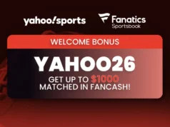 Código promocional Fanatics Sportsbook YAHOO26: Aposte $ 1 + ganhe até $ 1.000 no FanCash sexta-feira, 18 de setembro