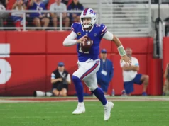 Josh Allen marcou apropriadamente o primeiro touchdown no novo estádio dos Bills