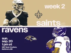 NFL Semana 2: Como assistir New Orleans Saints no Baltimore Ravens