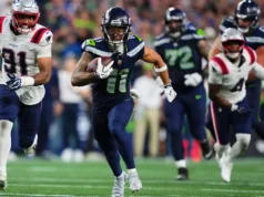 Jackson Smith-Nzigber tinha 122 das 200 jardas de recepção dos Seahawks e o único TD de Seattle.