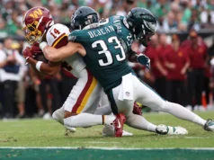 O novato do Commanders WR Antonio Williams reage ao primeiro NFL TD vs.