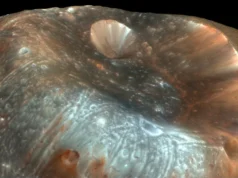 Uma cratera gigante pode revelar a origem da lua destruída de Marte.