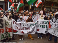 A Polícia Met alertou os estudantes que participaram na marcha pró-Palestina de 7 de Outubro que seriam presos se cobrissem os rostos, saíssem do caminho e não conseguissem dispersar até às 14h00.