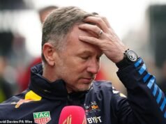 Christian Horner chamou a demissão da Red Bull – com um pagamento de £ 67 milhões – depois que sua ex-mulher morreu há apenas uma semana de ‘brutal’, ao elogiar a nova esposa Geri Halliwell por ajudá-lo com seu escândalo de mensagens de texto sexuais.