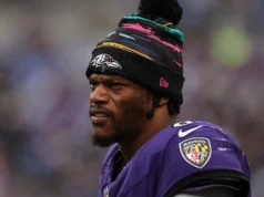 Ravens QB Lamar Jackson não treinou quarta-feira, o que é considerado dia-a-dia
