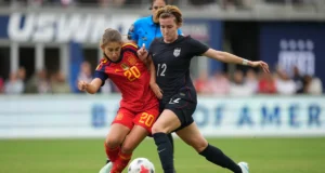 O USWNT teve várias chances de gol, mas caiu para a Espanha por 2 a 0