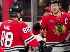 Blackhawks Patrick Kane estabelece recorde de assistências da NHL para jogador nascido nos EUA com assistência no gol de Bedard