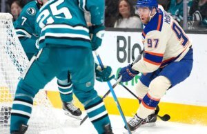McDavid marcou a décima assistência na vitória dos Oilers sobre os Sharks por 3 a 1, pela quarta vitória consecutiva