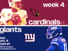 Qual canal de TV é Cardinals vs. Giants hoje? Horários da semana 4 da NFL, programação da TV
