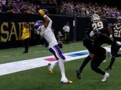 Justin Jefferson tinha os dois pés em seu impressionante caça-tanques?