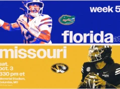 Florida Football x Missouri Tigers, atualizações e resultados ao vivo