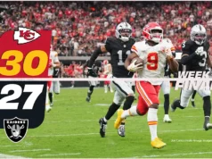 Pontuação final: Chiefs venceu Raiders por 30-27 no confronto da semana 4 AFC West